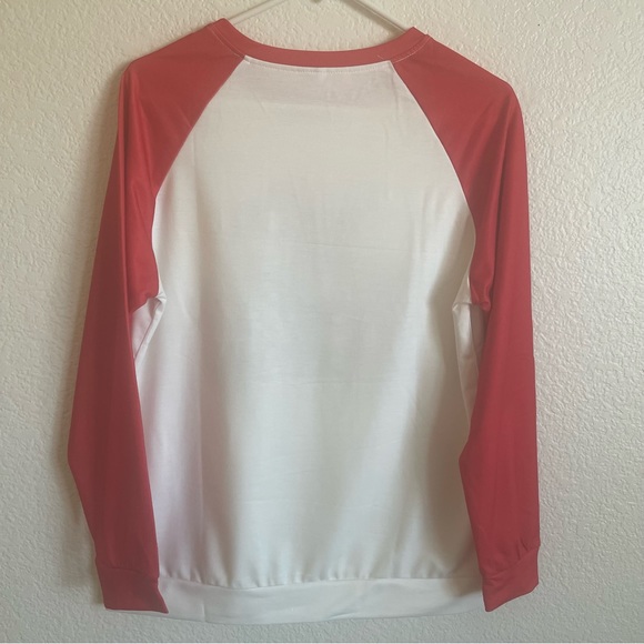 NWT Red and White Christmas Santa Claus, Crew Neck, Color Block Sweatshirt - Picture 4 of 10